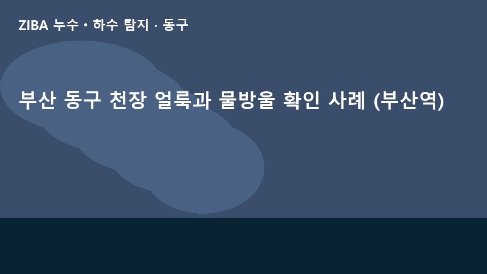 부산 동구 천장 얼룩과 물방울 확인 사례 (부산역)