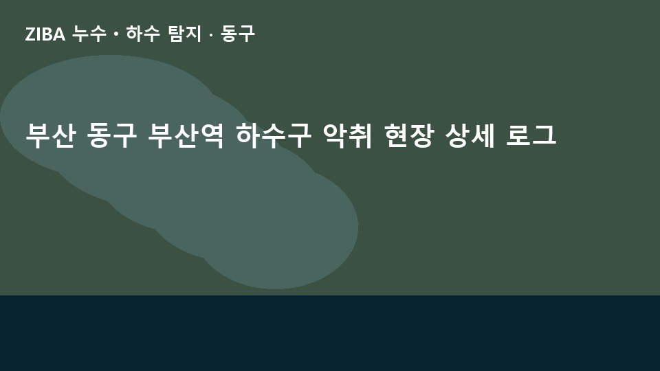 부산 동구 부산역 하수구 악취 현장 상세 로그