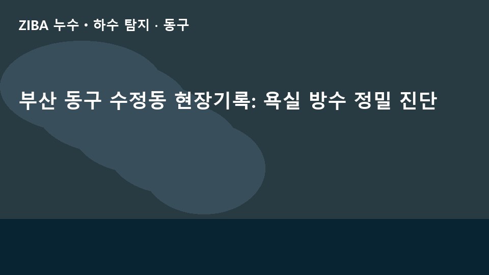 부산 동구 수정동 현장기록: 욕실 방수 정밀 진단